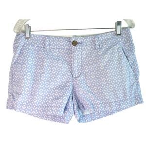 Old Navy Women's Blue & White Mid Rise Zip Front Cotton Shorts Size 4